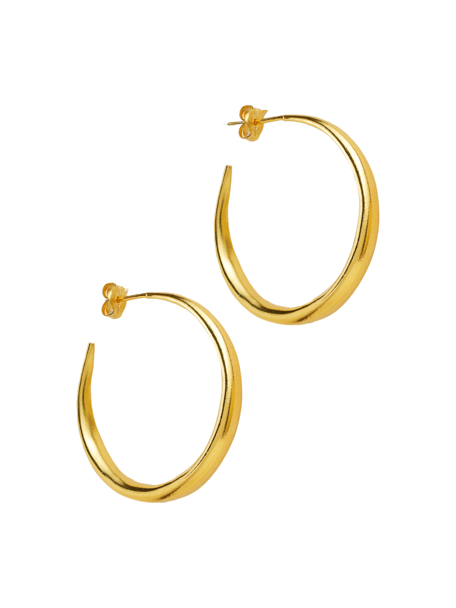Medium Silver Hoop Earrings