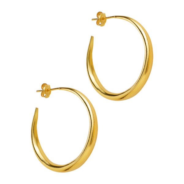 Medium Silver Hoop Earrings