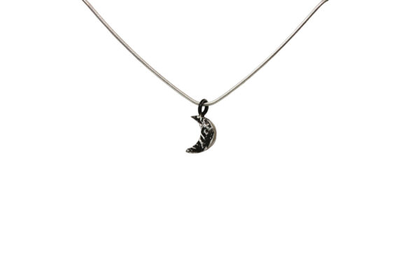 Silver crescent moon necklace