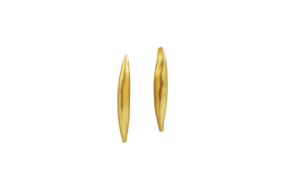Feather silver earrings