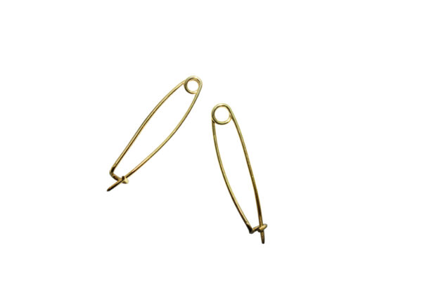 14ct Gold Safety Pin Earrings