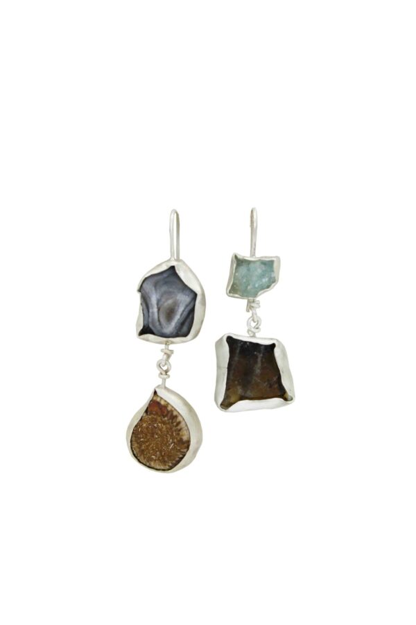 Aqua marine and Whisky quartz Earrings
