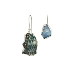 Aqua Marine and Abalone Earrings ET2