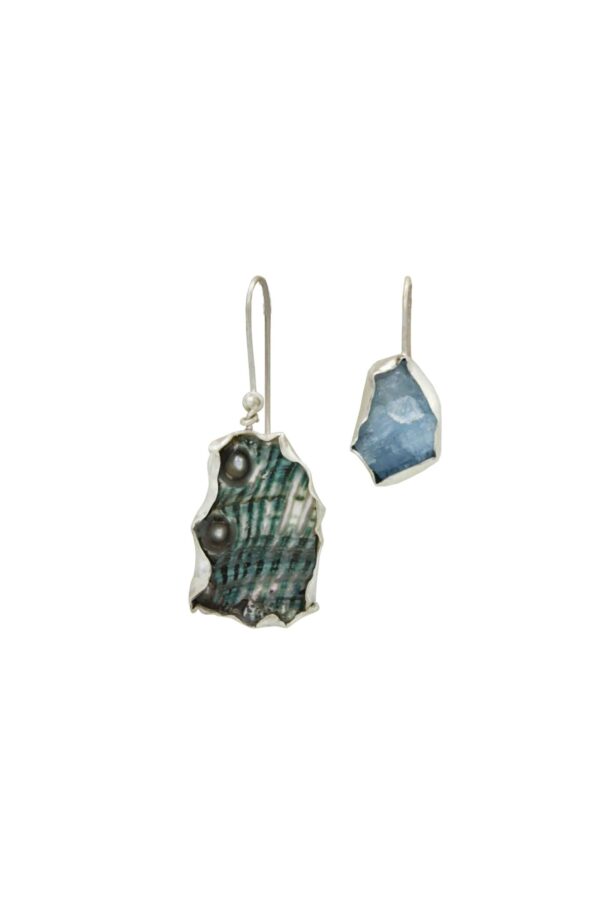 Aqua Marine and Abalone Earrings ET2