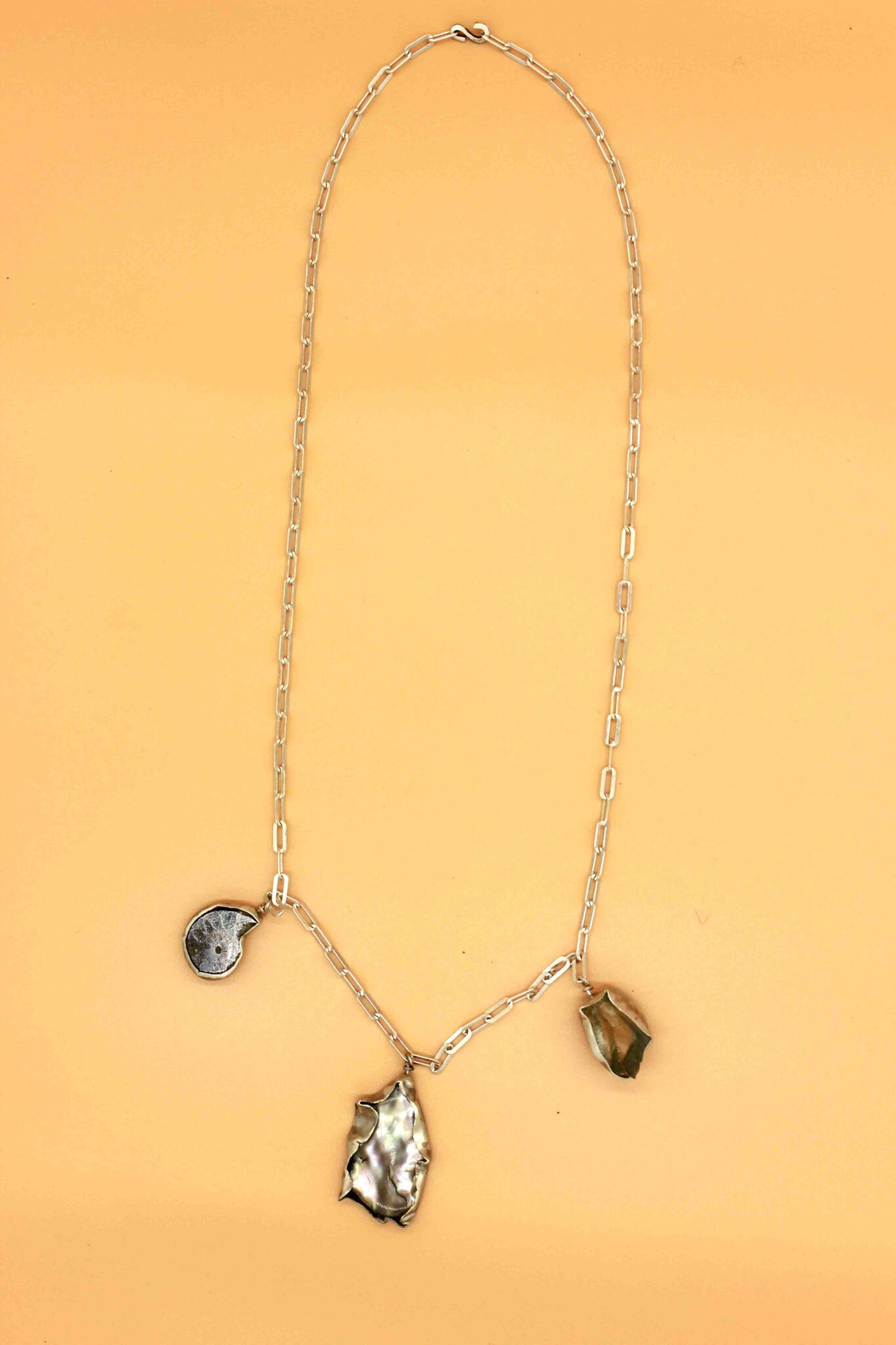 Abalone and white amethyst long necklace NT2 - Image 3