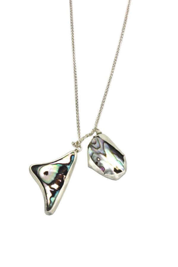 Colourfull necklace with two abalones NT3