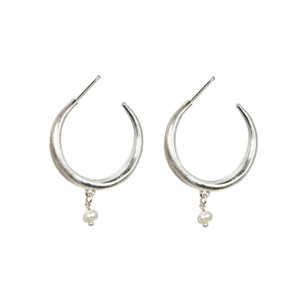 Dainty Pearl Drop Small Hoops