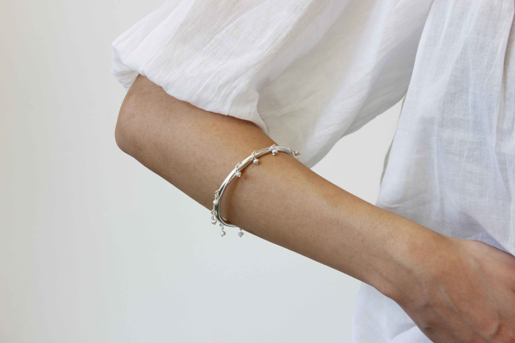 Celestial Pearl Charm Bangle - Image 2