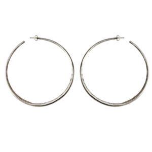 XL Silver Chenier Hoop Earrings