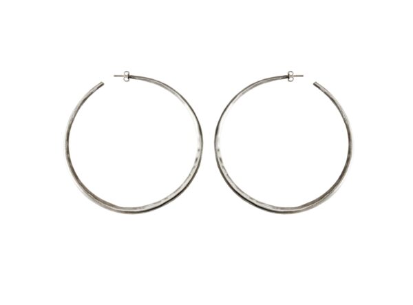 XL Silver Chenier Hoop Earrings