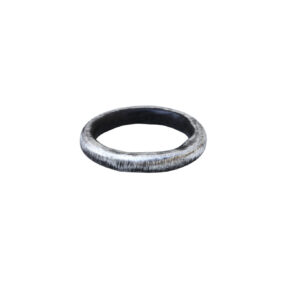 Oxidised Fine Silver Chenier Band Ring