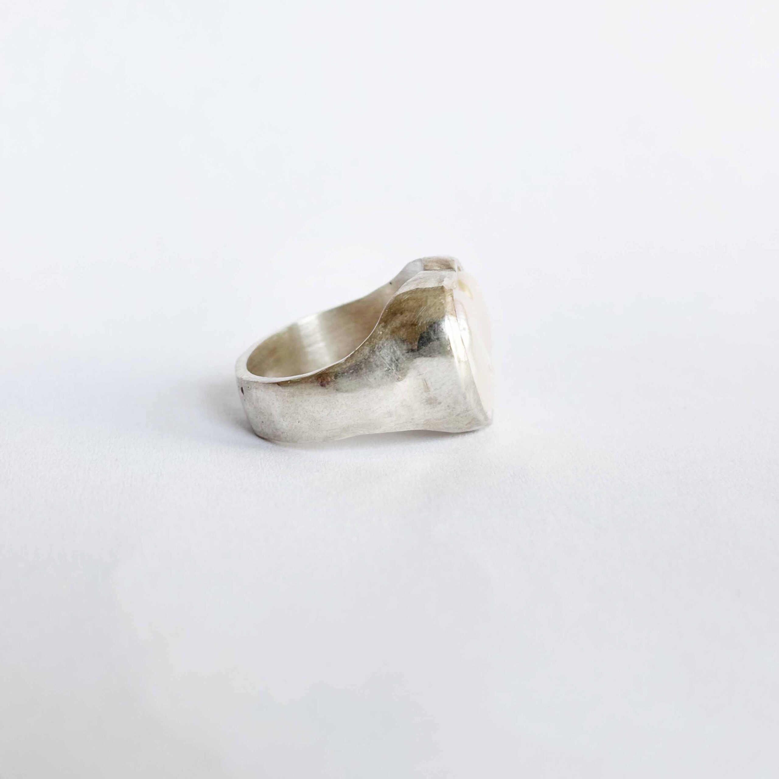 Heart Pearl Ring in Silver